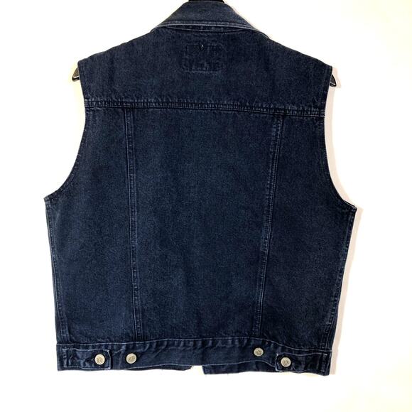 P.S. Gitano Denim Vest Dark Blue Cotton Vintage Retro 80s Western Workwear - Picture 3 of 10
